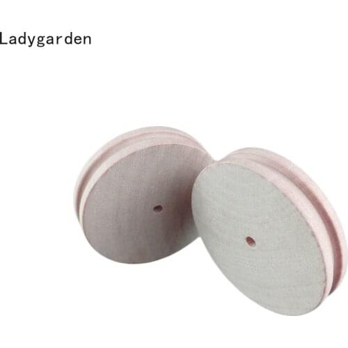 5PCS 5cm Leathercraft Tool Edge Slicker Cake Shape Wood Edge Wooden Slicker Leather Polished Edge Leather Craft Working Tool