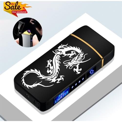 Kitchen Metal Torch Lighters Windproof Lighter Cool Electric Dual Arc Lighters Spray Portable Jet Lighter For Outdoor Men Gift