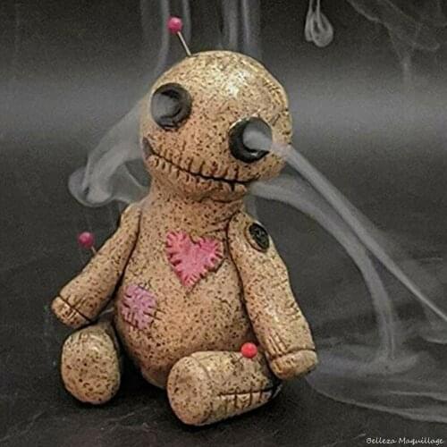 Voodoo Doll Cone Burner Incense Burner Desktop Resin Ornament Handmade Craft Ornaments Decorative Props Home Decoration Censer