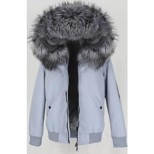 MENINA BONITA 2021 Women Waterproof bomber Parka Real Fur Coat Winter Jacket Women Natural Raccoon Fox Fur Collar Hood Outerwear