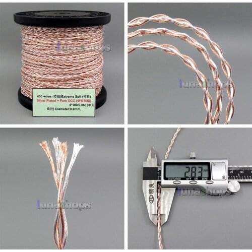 LN005355 1.3m Semi-finished 400 Wires Extreme Soft Silver + OCC Alloy Signal AFT Earphone Headphone Cable 4*100*0.05