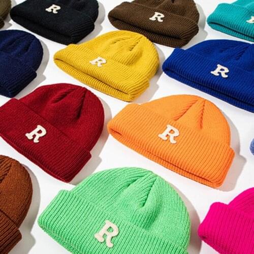 Letter Knitting Wool Hat, Autumn And Winter Korean Version Of Lovers With Embroidered Cold Hat Warm Ear Protection Fashion Men