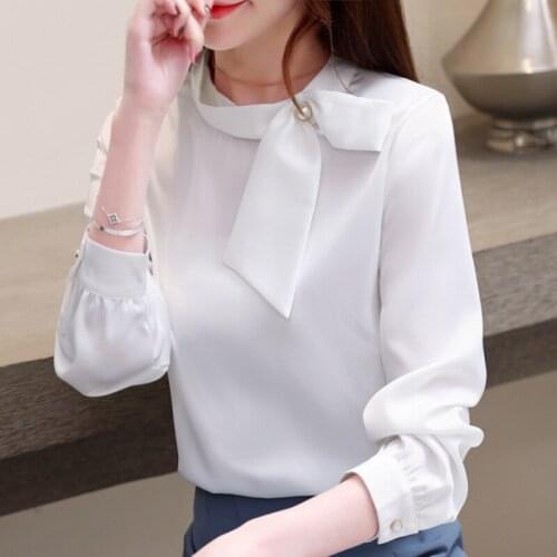 Fashion Long Sleeve Chiffon Blouse Women Shirts Casual White Blouse Women Tops Blouses Woman 2021 Womens Tops And Blouses C02