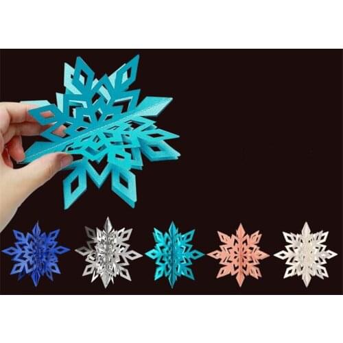 New 50sets 6 Pcs/Set Cardboard 3D Hollow Snowflake Hanging Ornaments New Years Christmas Decorations for Home Party Decoration