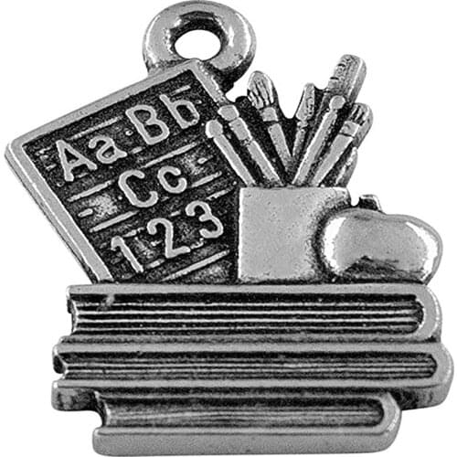 New Fashion Vintage Styles Antique Silver Plating Alloy Teachers Day Gift Jewelry Teacher Theme Charms Pendants For My Teacher