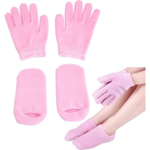 New SPA Moisturising Gel Whiten Gloves Socks Skin Mask Dry Hard Skin Hand Foot Care 4 Pcs