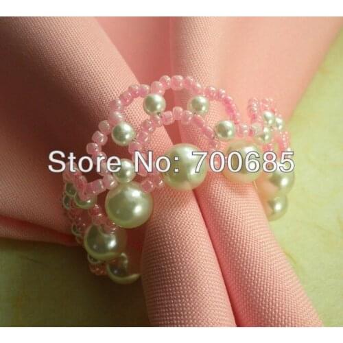 Wholesale napkin ring pearl beads