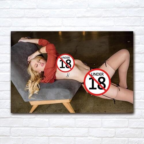 Fashion Poster Print Sexy Blonde Girl Wall Art Canvas Painting Modern Trendy Pictures for Living Room Home Decor