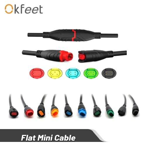 Okfeet Julet 2 3 4 5 6 Pin Flat Mini Waterproof Connector Extension Cable for Electrical Bicycle Parts