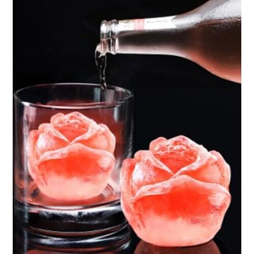 Ice Cube Tray 3D Rose Silicone Mold Diy Ice Maker Cool Whiskey Wine Kitchen Tools