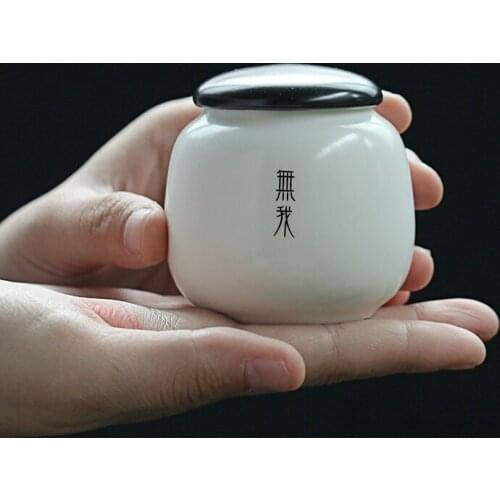 Portable Pu'er Green Tea Sealed Cans Storage Tanks Creative Mini Pumpkin Shape Ceramic Tea Caddy Storage Container Home Decor
