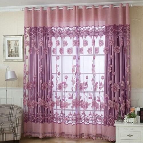 Sheer Curtains Lace Curtains Tulle For Kitchen Living Room The Bedroom Elegant Polyester Curtains Home Decoration Luxury