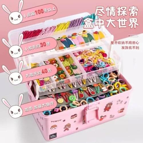 Childrens Hair Accessories Jewelry Box Cute Girl Head Rope Jewelry Storage Box Princess Baby Hair Headdress Storage Box