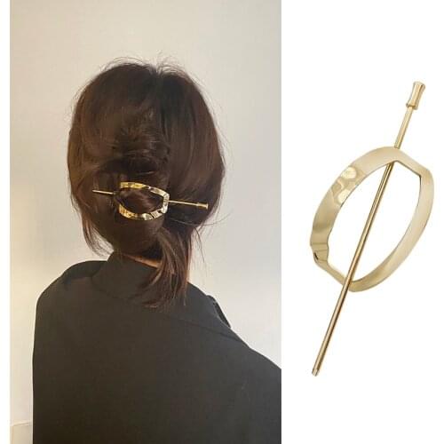 Alloy Golden Color Metal Geometric Hairpins Hairpin Headwear Accessories for Women