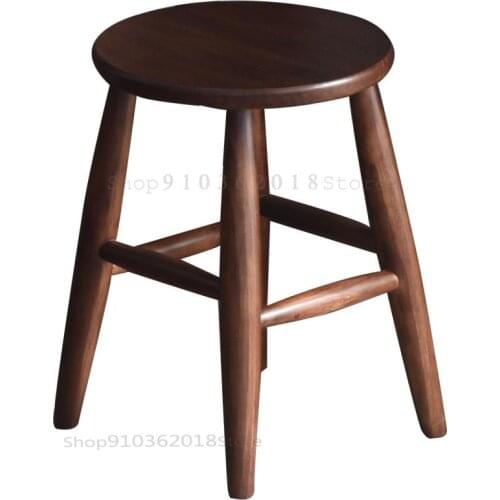Solid Wood Stool Modern Minimalist Dressing Stool Nordic Home Chair Economical Small Apartment Restaurant Dining Chair