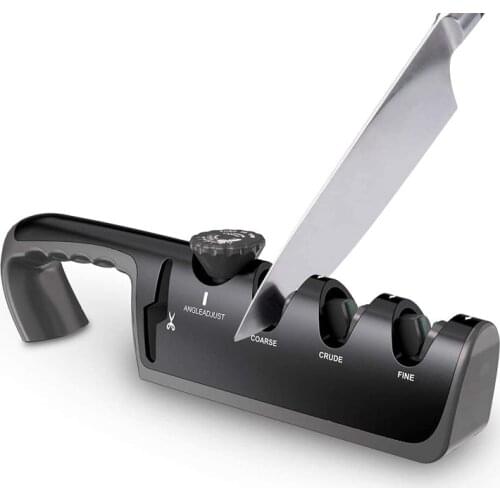 Knives Sharpener Kitchen Professional 4 in 1 Blade Sharpening Tool Tungsten Steel Diamond Ceramic Sharpen Polish & Grind Out A