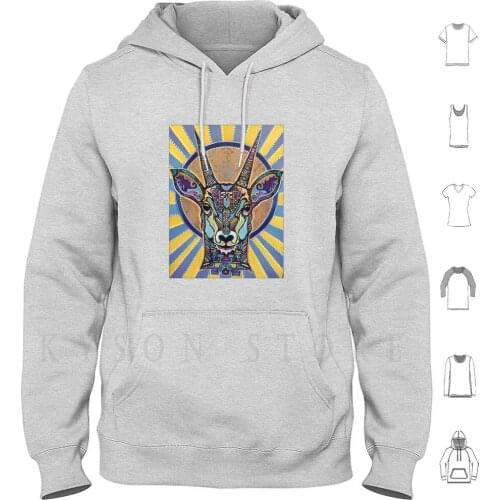 Antelope Totem Hoodie Long Sleeve Antelope Love Power Animal Spirit Animal Shamanism Psychedelic Magic Dmt Huichol