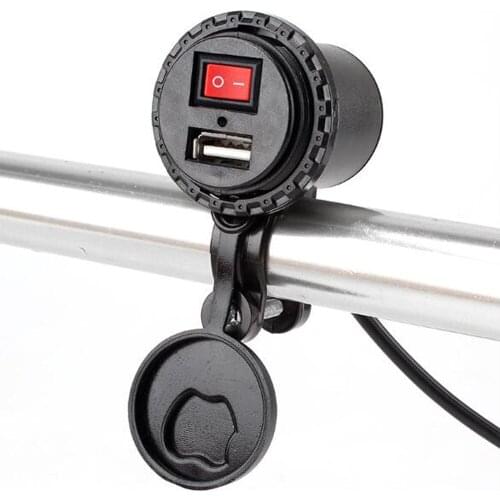 Electric Motorcycle Scooter USB Charger With Switch 12V Charging phone Multi-function Waterproof Motorcycle Accessories