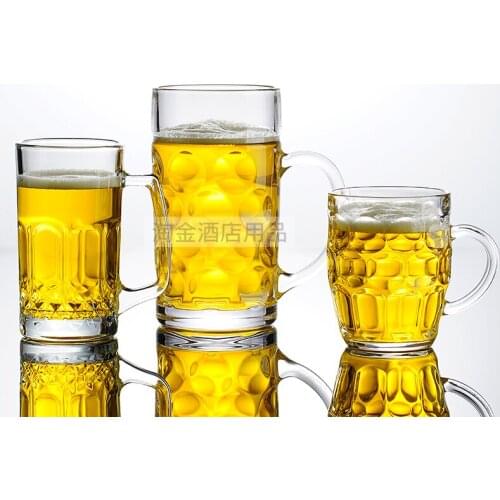 Thickened heat-resistant glass draft beer cup pineapple cup juice milk tea cup KTV bar club cup