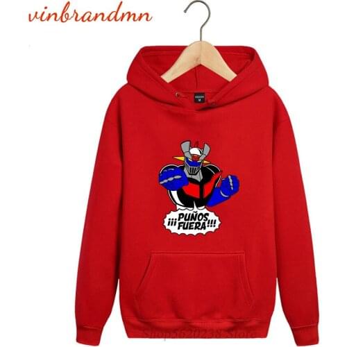 Janpan Anime Mazinger Z Men Printed Newest Fashion Hoodies Harajuku Sweatshirt Fashion Cartoon Hoodies Fleece Pocket Hoodie