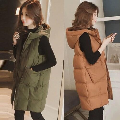 Women Jacket Plus Size Vest Winter Padded Jacket Thick Sleeveless Solid Color Hood Thick Coat Vest Женская куртка Dropshipping