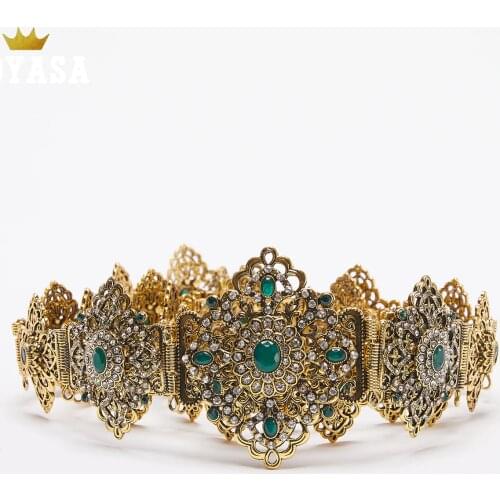 Moroccan Chic Caftan wedding gold and silver color Metal belt for Luxury Gold Color Women Belt Chain Adjustable Length