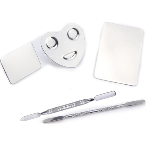 1PCS Manicure Finger Ring Color Palette Make up Cream Foundation Mixing Palette Cosmetic Make up Tool Stainless Steel Plate