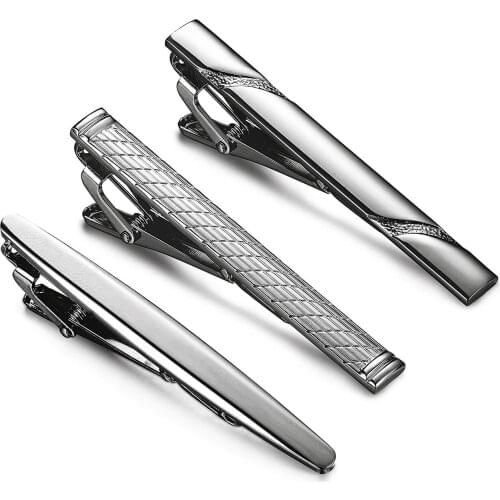 3 Pcs Tie Clips for Men Tie Bar Clip Set for Regular Ties Necktie Wedding Business