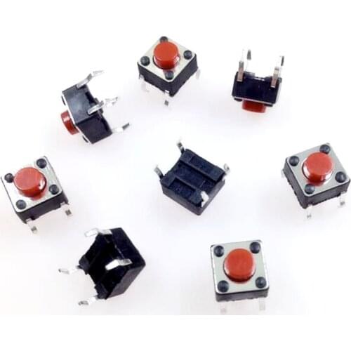 500pcs 6*6*5 red cooker switch red button induction cooker button 6*6*5mm touch switch
