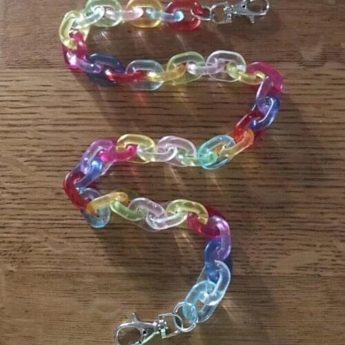 Chic Acrylic Candy-Colored Pants Waist Chain Hip-Hop Transparent Cold Wind Rainbow Color Anti-lost Trousers Key Chains with R7RF