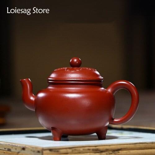 Loiesag 130ml Yixing Purple Clay Teapot Handmade Purple Clay Teapot Small Capacity Raw Ore Dahongpao Zisha Teapot Kung FuTea Set