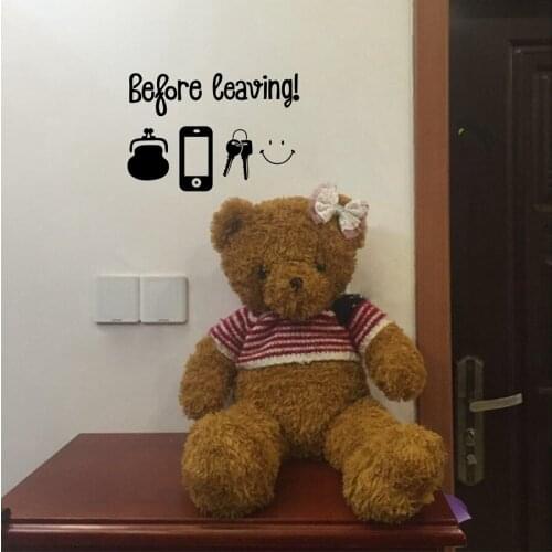 Life Quote Art Wall Stickers Daily Before Leaving Reminder Vinyl Wall Decals for Living Room Home Decor House Decoration