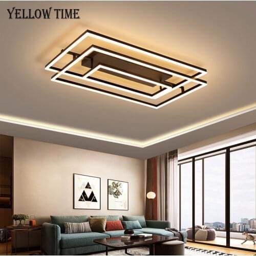 Gold&Black Ceiling Light Square Rings Ceiling Lamp For Living room Dining room Kitchen Home Indoor Lighting Luminaires 110V 220V