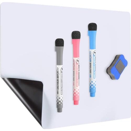 Magnetic Dry Erase Whiteboard Sheet White Board 17 x 11 Inch For Refrigerator Includes 3 Magnetic Markers With 1 Eraser