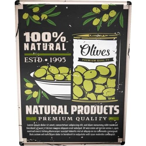 SINCE 2004 tin Plate Nostalgia Fun Olives Canned
