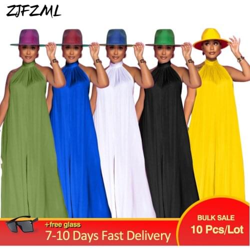 Bulk Items Wholesale Lots Womens Long Jumpsuit Simple Casual Turtleneck Sleeveless Loose Overall Unique Design Boot Cut Outfit