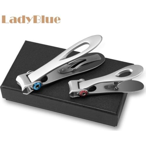 2PCS/SET Nail Clippers Stainless Steel Nail Cutter Toenail Fingernail Manicure Trimmer Toenail Clippers for Thick Nails