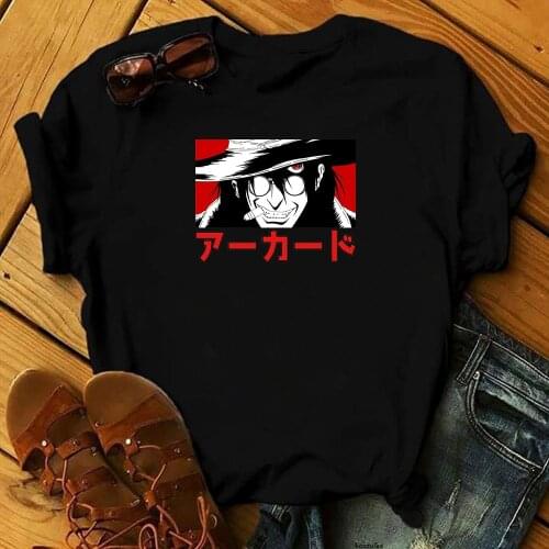 2021 Hot Japanese Anime Alucard Hellsing Printing tshirts Manga Men Women Summer Clothes Hip Hop Harajuku Fashion Vogue T shirt