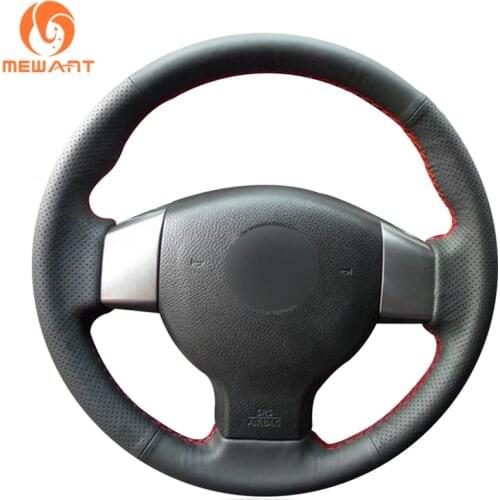 MEWANT Black Artificial Leather Car Steering Wheel Cover for Nissan Note 2006-2013 Tiida 2007-2011 Bluebird Sylphy 2005-2012
