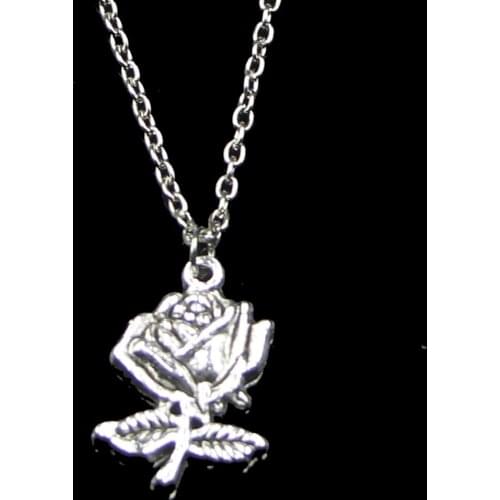 Fashion 25*17mm Flower Rose Pendant Necklace Link Chain For Female Choker Necklace Creative Jewelry party Gift