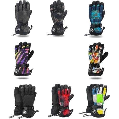 -30 Men Snow Gloves winter outdoor sports Accessories Mitten Waterproof Windproof Snowboarding outfits Five-finger Ski Gloves