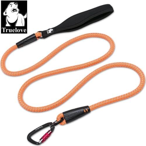 Truelove Dog Leash Nylon Rope Reflective Walking Running Rope with Soft Handle for Medium Large Dogs Carabiner Pet Accessories