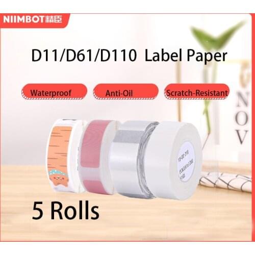 Niimbot D11 Printing Label Sticker Waterproof Anti-Oil Tear-Resistant Price Label Pure Color Scratch-Resistant Label Paper Roll