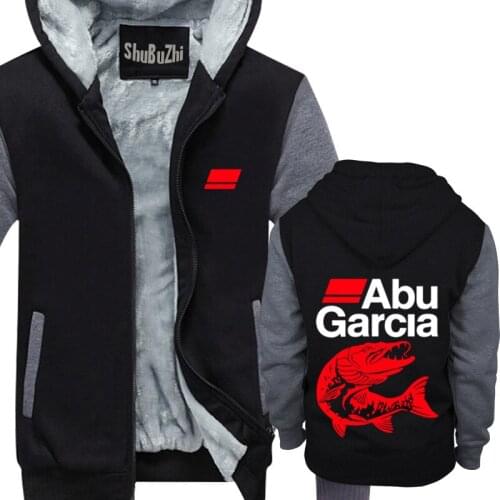 New arrived ABU GARCIA shubuzhi men winter padded zipper sweatshirt fashion casual hoodies thick fleece jacket coat hoody
