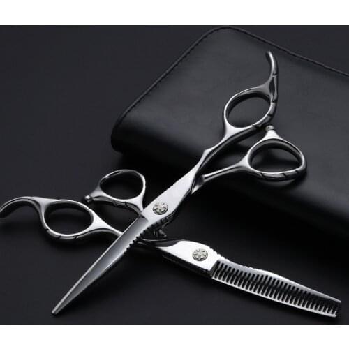 Professional japan 440c 6 inch hair scissors hair cutting barber makas haircut scissor thinning shears hairdressing scissors set