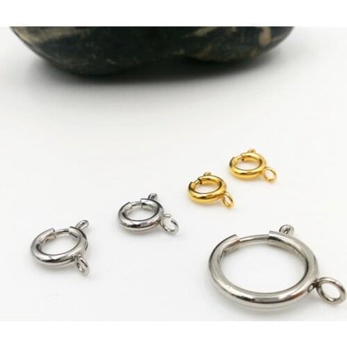 50pcs 316L Stainless Steel Spring Buckle Connectors clasp for Bracelets Pendants DIY Jewelry Findings