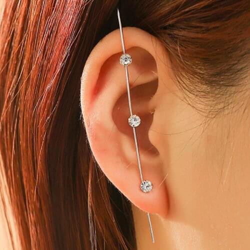 Lightning Earrings Crystal Piercing Ear Hook Stud Earrings For Women New Earing Jewelry With Ear Cilp Wedding Earings D22