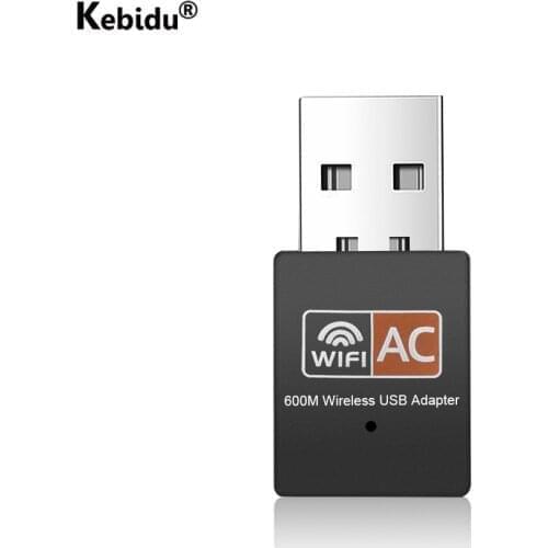 Kebidu USB Wifi Adapter 600Mbps Wifi Receiver Dongle Network Card Dual Band 2.4Ghz + 5Ghz For Windows XP/Vista/7/8/8.1/10 Mac