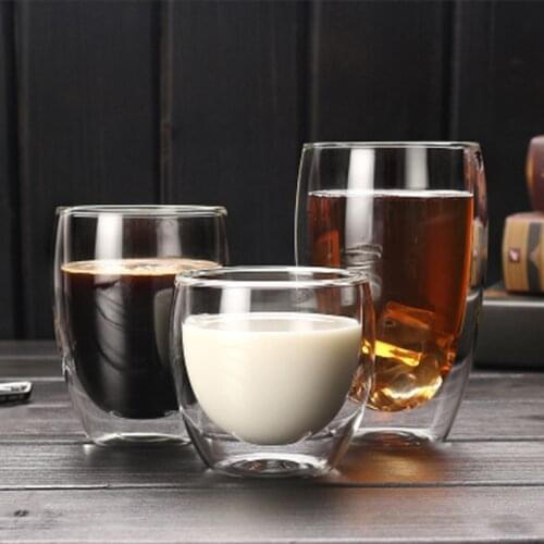 Double Wall Glass Clear Handmade Heat Resistant Tea Drink Cups Healthy Drink Mug Coffee Cups Insulated Shot Glass hot sale