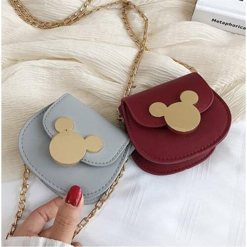 Disney mickey mouse pu messenger shoulder bag new bag female mini children coin purse fashion Mickey pattern chain bag